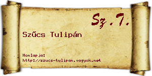 Szűcs Tulipán névjegykártya