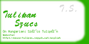 tulipan szucs business card